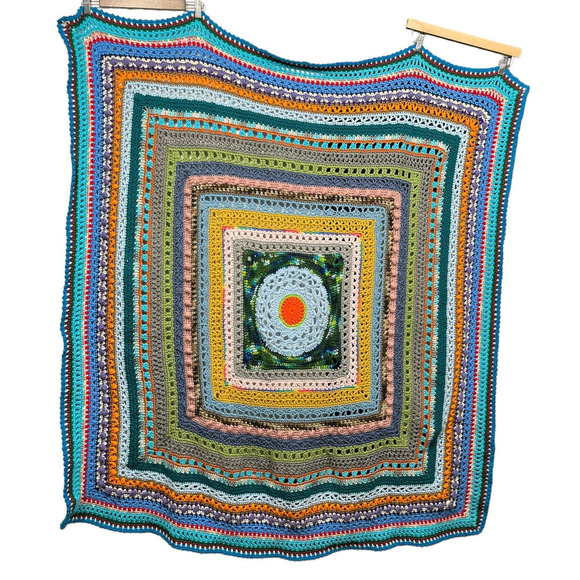 Vintage granny Knit Blanket - Picture 1 of 10